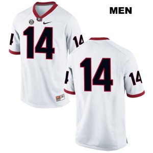 Men's Georgia Bulldogs NCAA #14 Malkom Parrish Nike Stitched White Authentic No Name College Football Jersey AQI5754LR